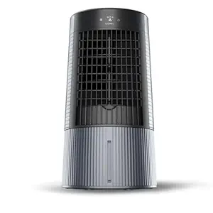 Symphony Duet-i Personal Kitchen Cooling Fan For Home and Office Tabletop with Honeycomb Pad, Powerful Blower, Auto Rotation and Low Power Consumption (6L, Grey)