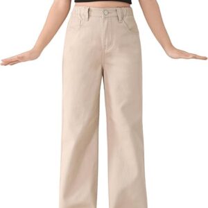 ADBUCKS Stretchable Denim Fabric High Rise Wide Leg Jeans for Girls II Girls Bootcut Jeans