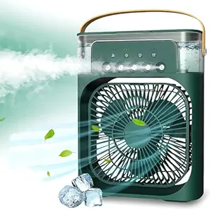 Drumstone (𝐋𝐢𝐦𝐢𝐭𝐞𝐝 𝐓𝐨𝐝𝐚𝐲) Portable 2-In-1 Air Cooler Fan, USB Powered 3-Wind Speeds, 0.6L Water Tank Energy Efficient Fan for Home (Green) 𝟏𝟓 𝐘𝐄𝐀𝐑𝐒 𝐖𝐀𝐑𝐑𝐀𝐍𝐓𝐘_Multicolor