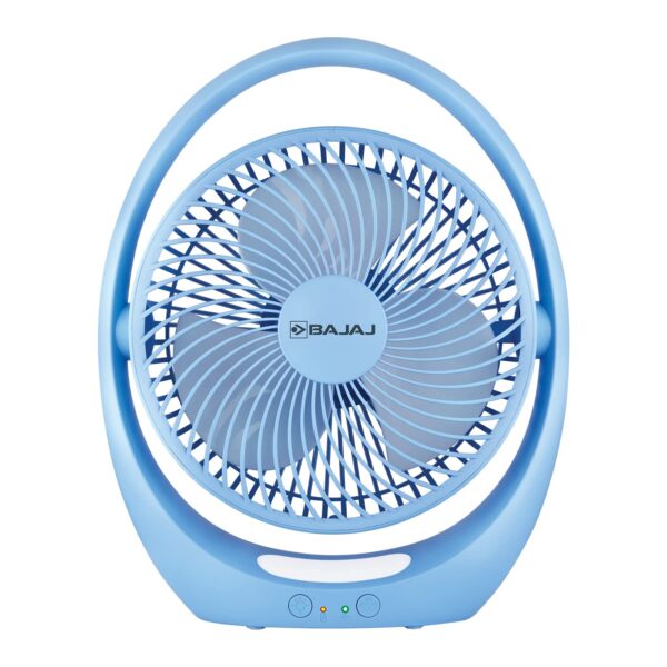 Bajaj Pygmy Go 178MM Mini Fan with LED Lighting | Rechargeable | USB Charging | 4-hours Battery Backup | 3 Speed | 2-Light Brightness Setting | High Speed