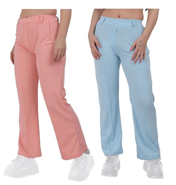 Girls Pants and Trousers for Daily Routine Multicolors Pants for Girls, Soft Lycra Stretchable Active Pant for Yoga Running Sports Activites Combo (Pack of 2)