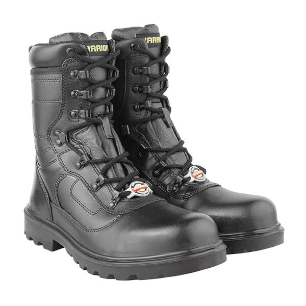 Liberty Warrior Combat Genuine Leather Military Men's Boots, High Ankle, Hard Toe, High Top Lace Up Boots, Black, Sizes-5UK-11UK
